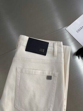 Miu Miu Off-White Straight-Leg Jeans